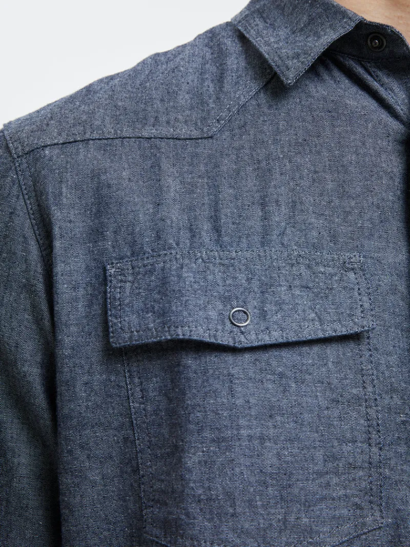 FRENCH CONNECTION Men's Shirts<Denim Western Shirt RinseWash