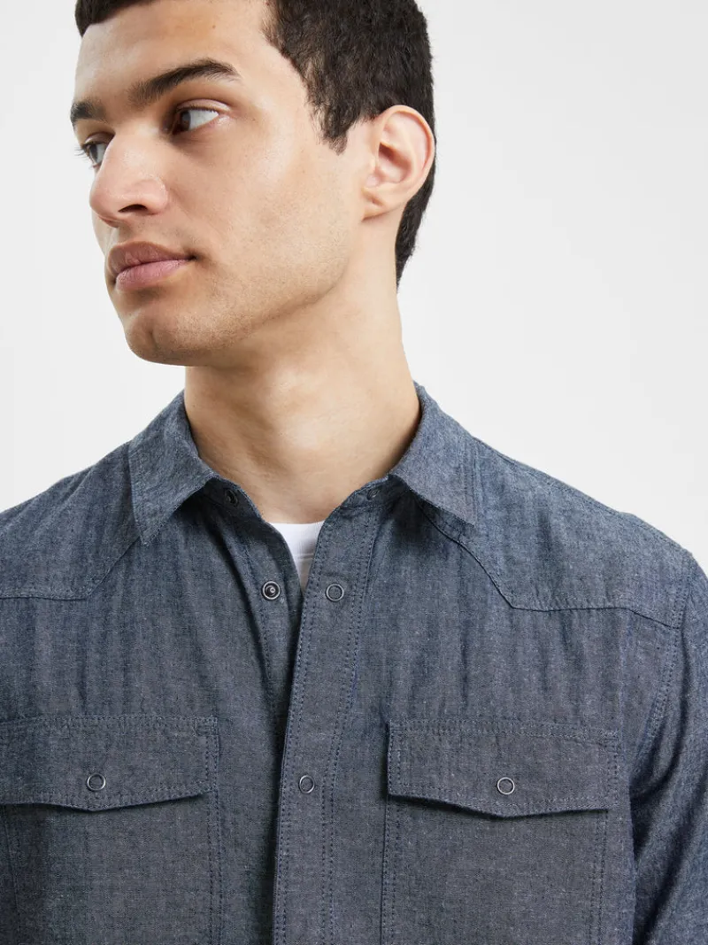 FRENCH CONNECTION Men's Shirts<Denim Western Shirt RinseWash