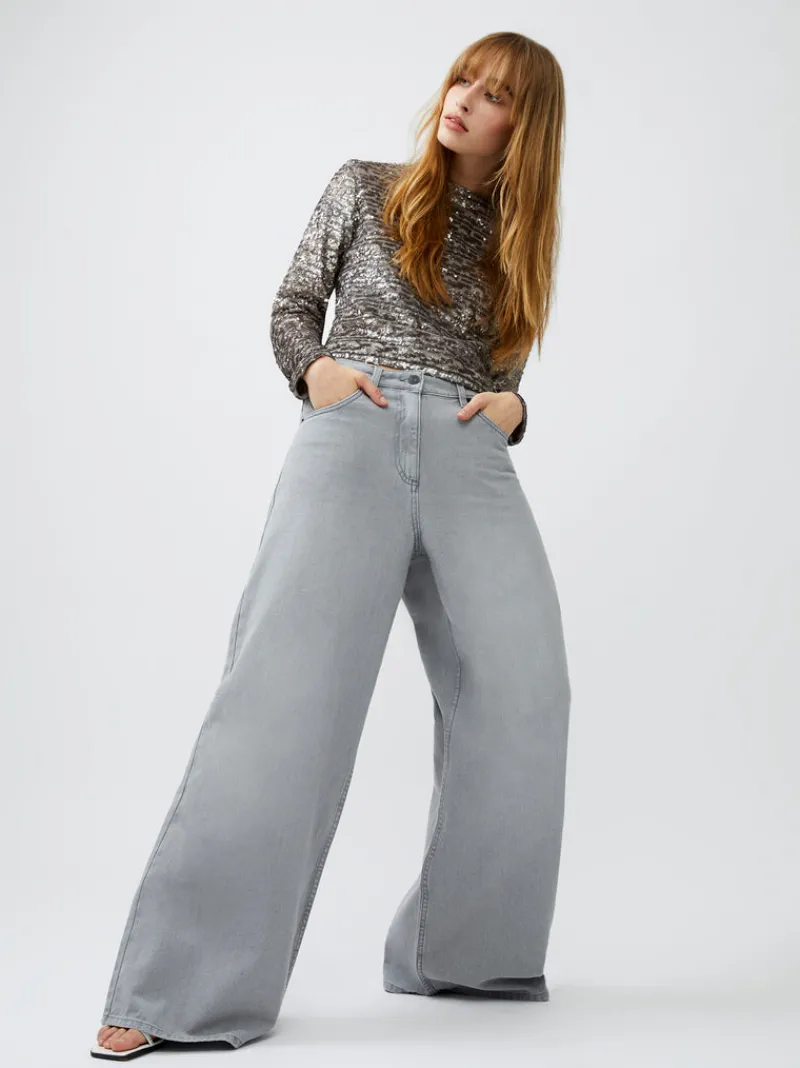 FRENCH CONNECTION Jeans | Women's Trousers<Denver Denim Relaxed Wide Leg Jeans ArcticGrey