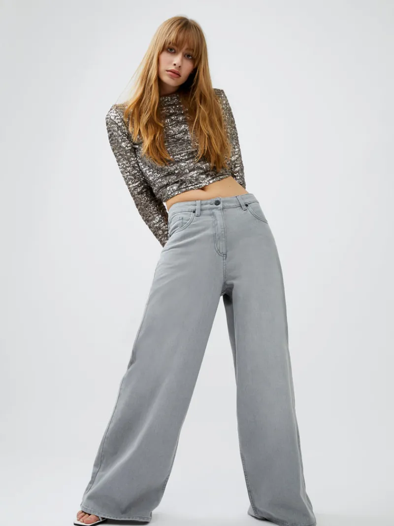 FRENCH CONNECTION Jeans | Women's Trousers<Denver Denim Relaxed Wide Leg Jeans ArcticGrey