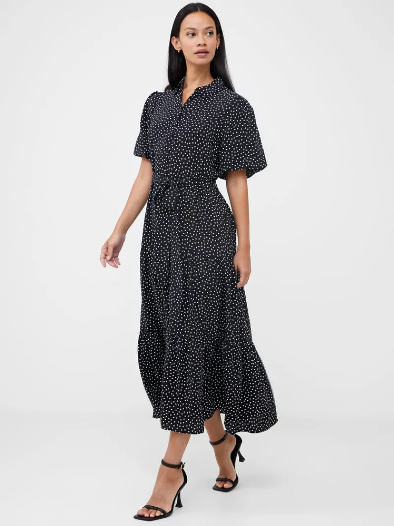 FRENCH CONNECTION Day Dresses<Dotty Puff Sleeve Shirt Dress Black/White