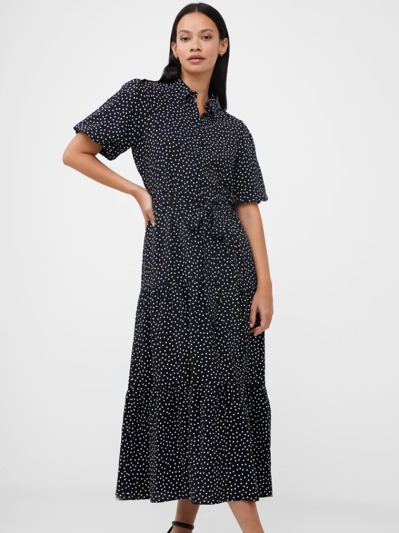 FRENCH CONNECTION Day Dresses<Dotty Puff Sleeve Shirt Dress Black/White