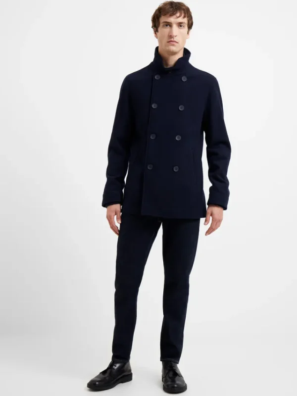 FRENCH CONNECTION Coats & Jackets<Double Breasted Funnel Neck Coat DarkNavy