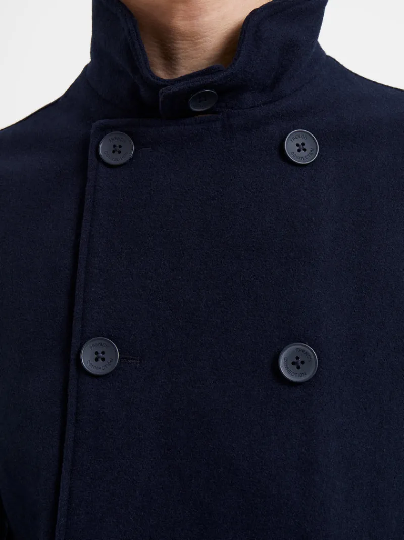 FRENCH CONNECTION Coats & Jackets<Double Breasted Funnel Neck Coat DarkNavy