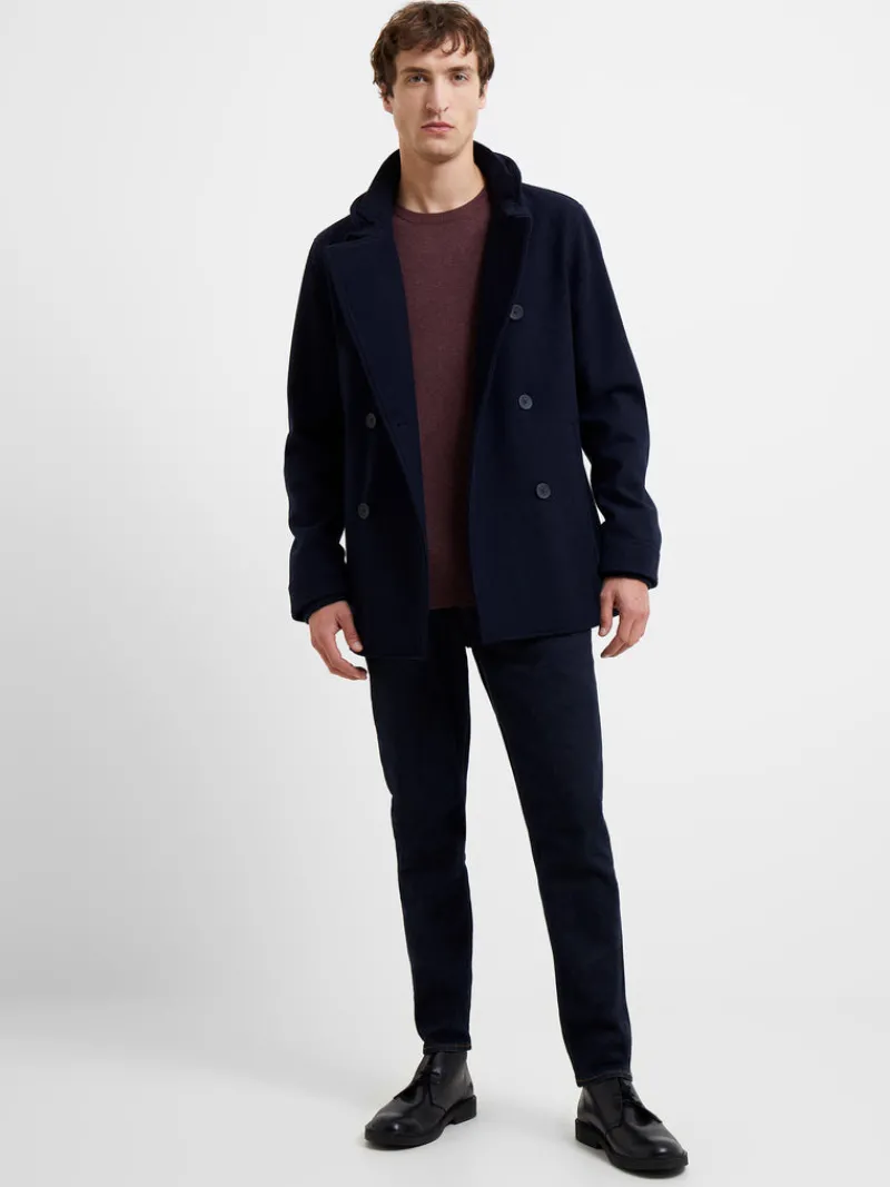 FRENCH CONNECTION Coats & Jackets<Double Breasted Funnel Neck Coat DarkNavy