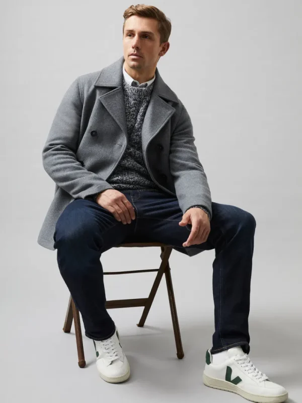 FRENCH CONNECTION Coats & Jackets<Double Breasted Peacoat LgtGreyMel