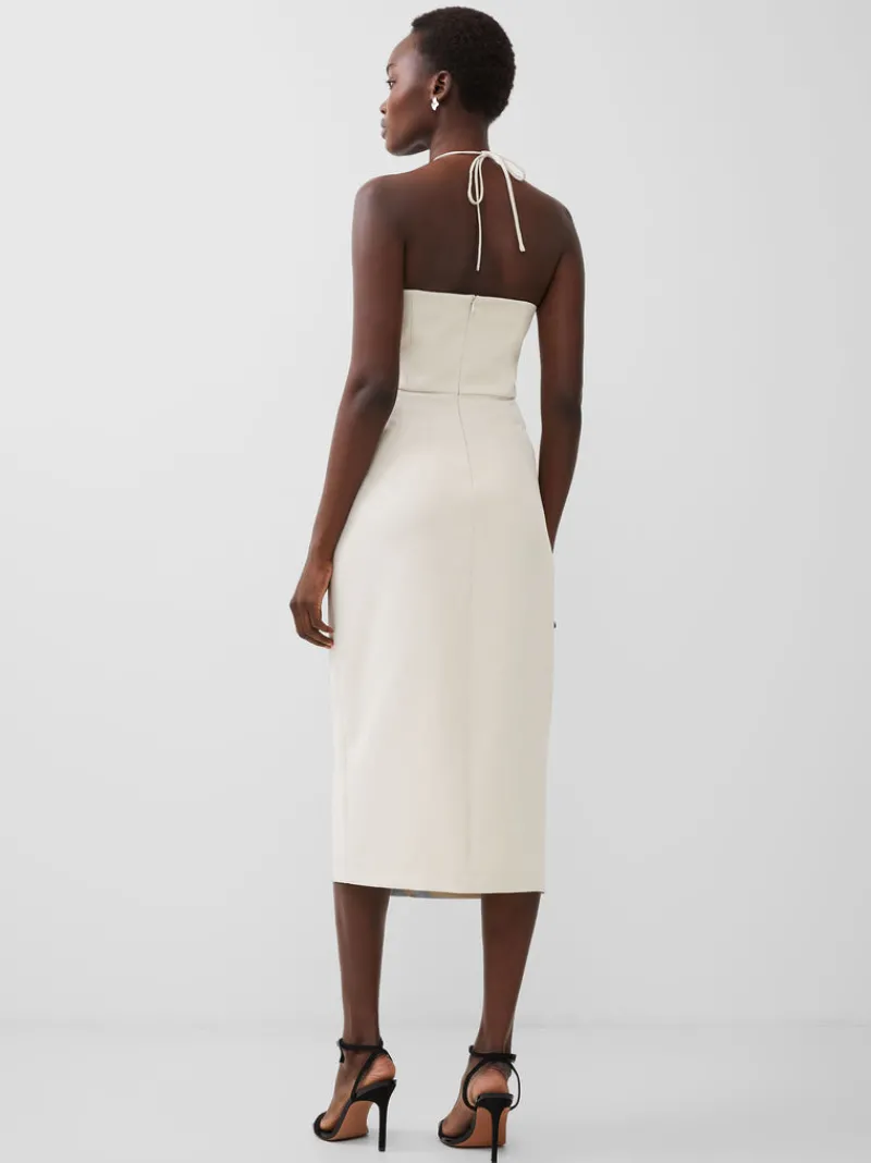 FRENCH CONNECTION Midi Dresses | Dresses<Echo Crepe Halterneck Midi Dress SilverLining