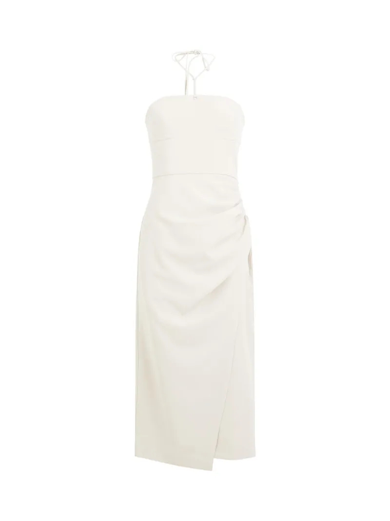FRENCH CONNECTION Midi Dresses | Dresses<Echo Crepe Halterneck Midi Dress SilverLining