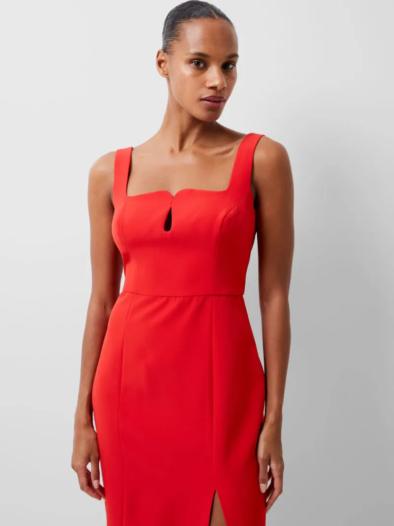 FRENCH CONNECTION Midi Dresses | Dresses<Echo Crepe Keyhole Midi Dress TrueRed