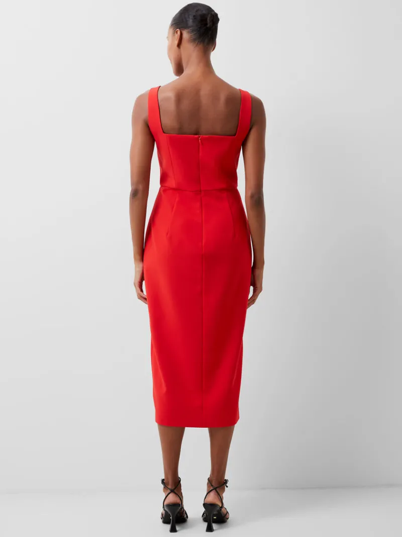 FRENCH CONNECTION Midi Dresses | Dresses<Echo Crepe Keyhole Midi Dress TrueRed