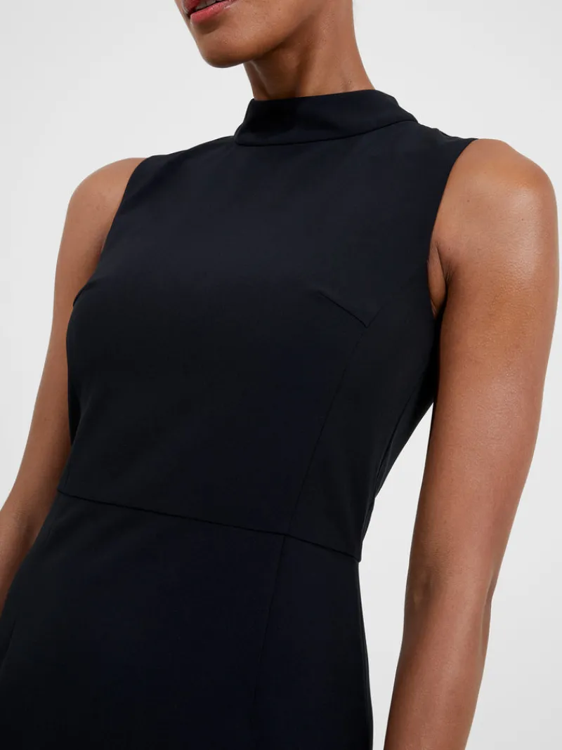 FRENCH CONNECTION Wedding Guest Dresses<Echo Crepe Mock Neck Dress Blackout