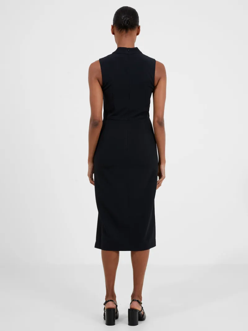 FRENCH CONNECTION Wedding Guest Dresses<Echo Crepe Mock Neck Dress Blackout