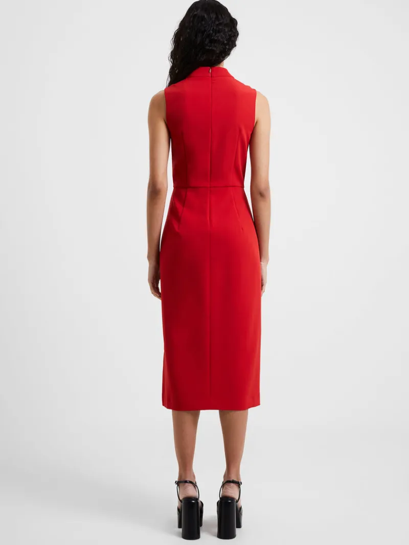 FRENCH CONNECTION Wedding Guest Dresses<Echo Crepe Mock Neck Dress WarmRed