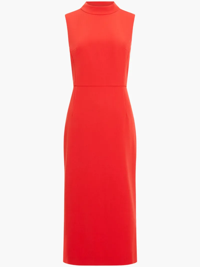 FRENCH CONNECTION Wedding Guest Dresses<Echo Crepe Mock Neck Dress WarmRed