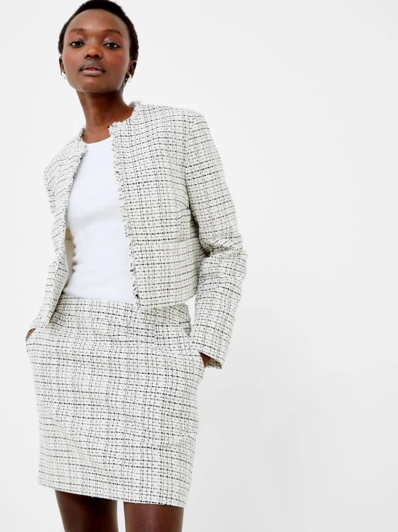 FRENCH CONNECTION Women's Suits | Women's Blazers | Coats & Jackets<Effie Boucle Collarless Blazer ClassicCream/Blacko