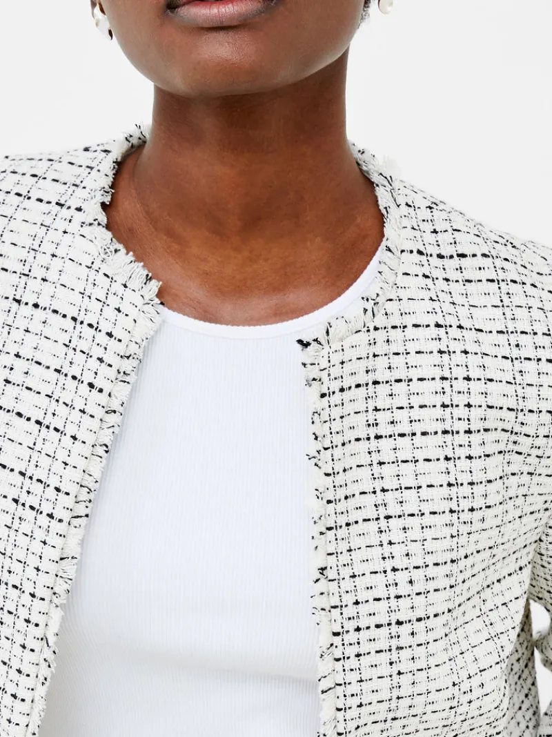 FRENCH CONNECTION Women's Suits | Women's Blazers | Coats & Jackets<Effie Boucle Collarless Blazer ClassicCream/Blacko