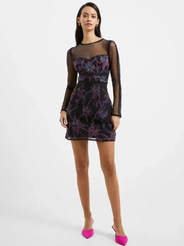 FRENCH CONNECTION Party Dresses<Emilia Embroidered Mini Dress Blackout