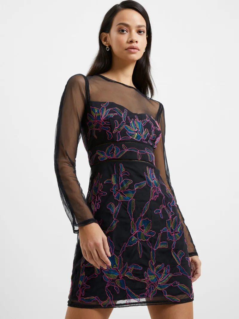 FRENCH CONNECTION Party Dresses<Emilia Embroidered Mini Dress Blackout