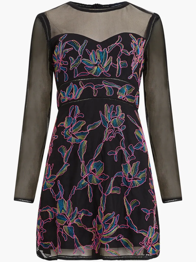 FRENCH CONNECTION Party Dresses<Emilia Embroidered Mini Dress Blackout