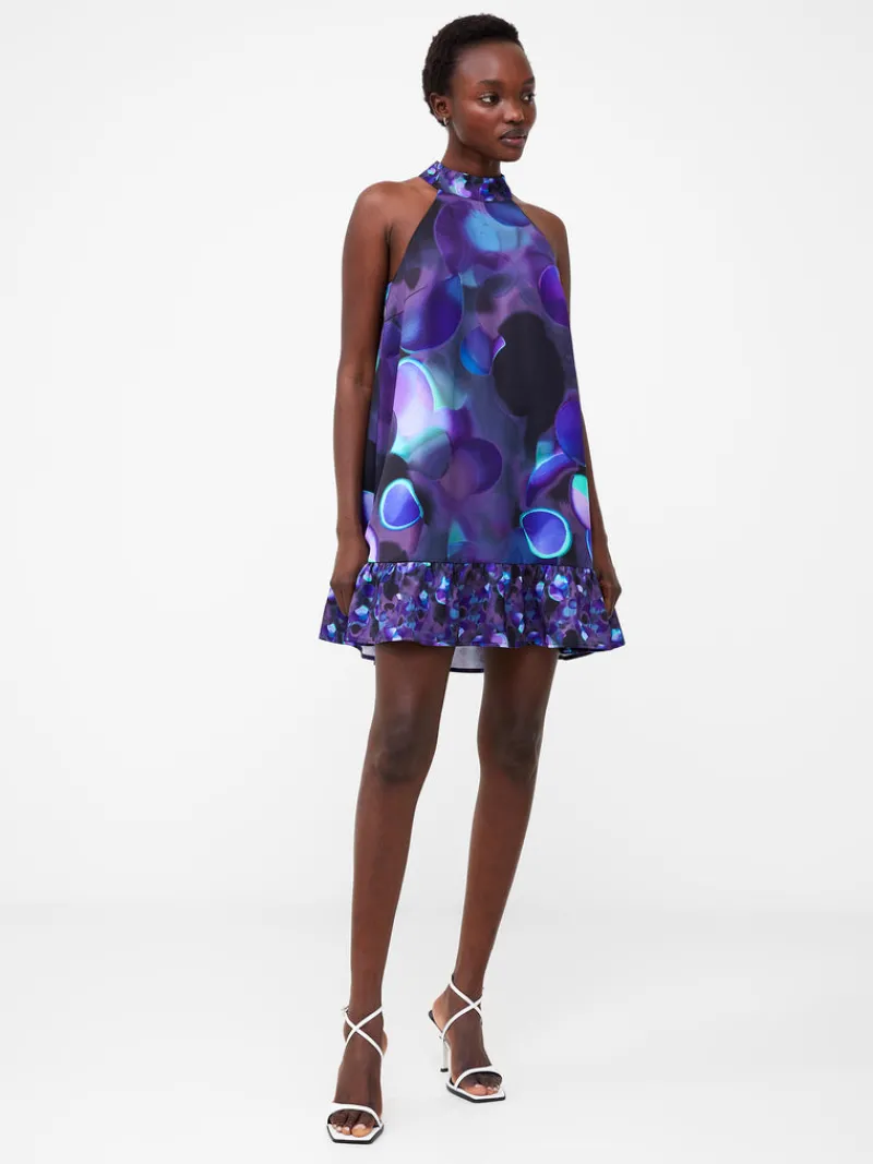 FRENCH CONNECTION Party Dresses<Eva Harlow Recycled Satin Swing Mini Dress CobaltVioletMulti