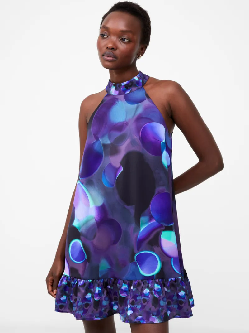 FRENCH CONNECTION Party Dresses<Eva Harlow Recycled Satin Swing Mini Dress CobaltVioletMulti