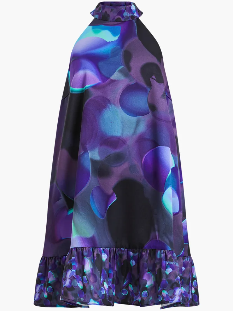 FRENCH CONNECTION Party Dresses<Eva Harlow Recycled Satin Swing Mini Dress CobaltVioletMulti