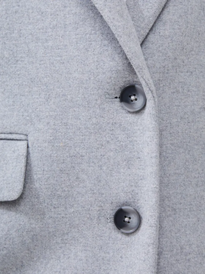 FRENCH CONNECTION Coats & Jackets<Fawn Felt Single Breasted Coat LtGreyMel
