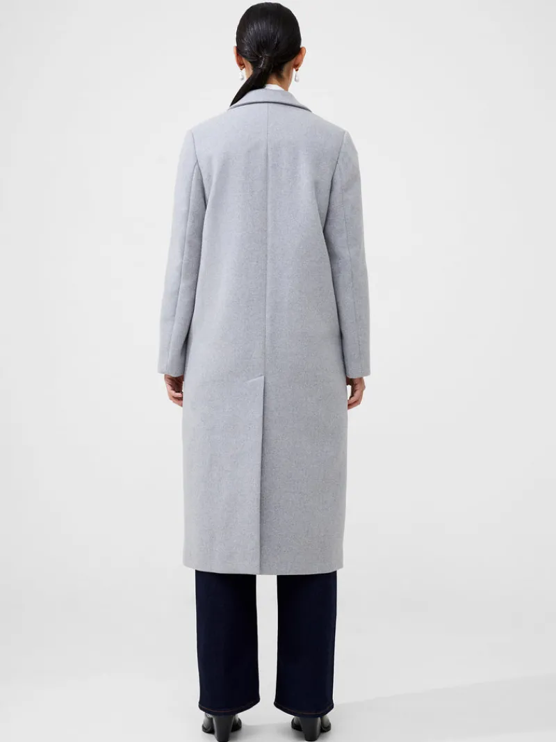 FRENCH CONNECTION Coats & Jackets<Fawn Felt Single Breasted Coat LtGreyMel