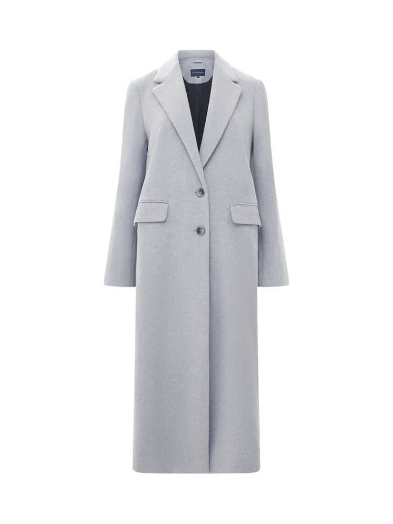FRENCH CONNECTION Coats & Jackets<Fawn Felt Single Breasted Coat LtGreyMel
