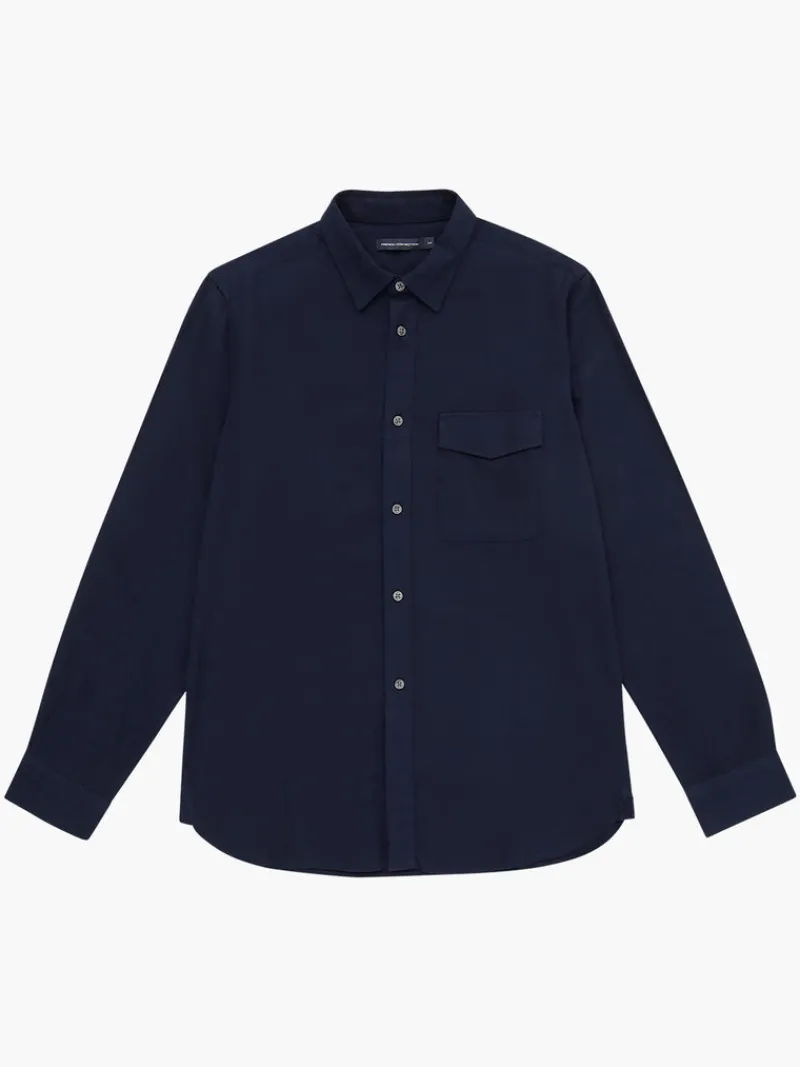 FRENCH CONNECTION Men's Shirts<Flannel Long Sleeve Shirt DarkNavy