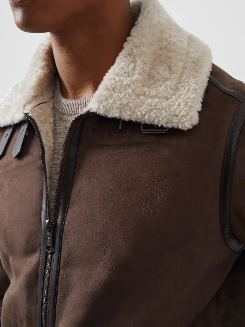 FRENCH CONNECTION Coats & Jackets<Flight Faux Shearling Jacket DarkBrown