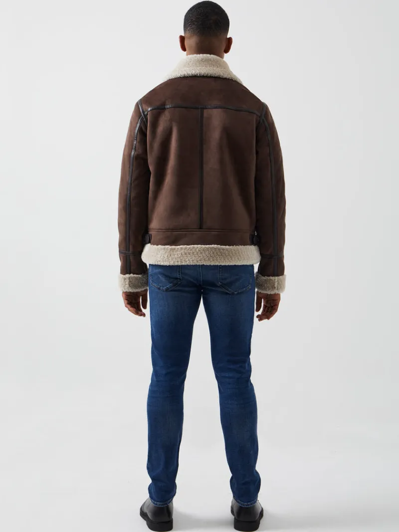 FRENCH CONNECTION Coats & Jackets<Flight Faux Shearling Jacket DarkBrown
