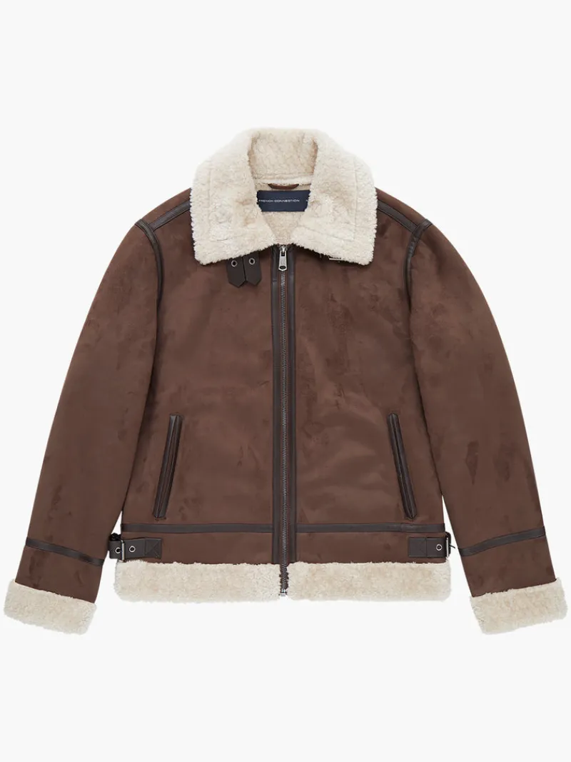 FRENCH CONNECTION Coats & Jackets<Flight Faux Shearling Jacket DarkBrown