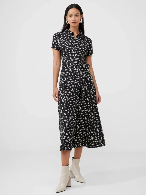 FRENCH CONNECTION Day Dresses<Floral Short Sleeve Shirt Dress Navy/White