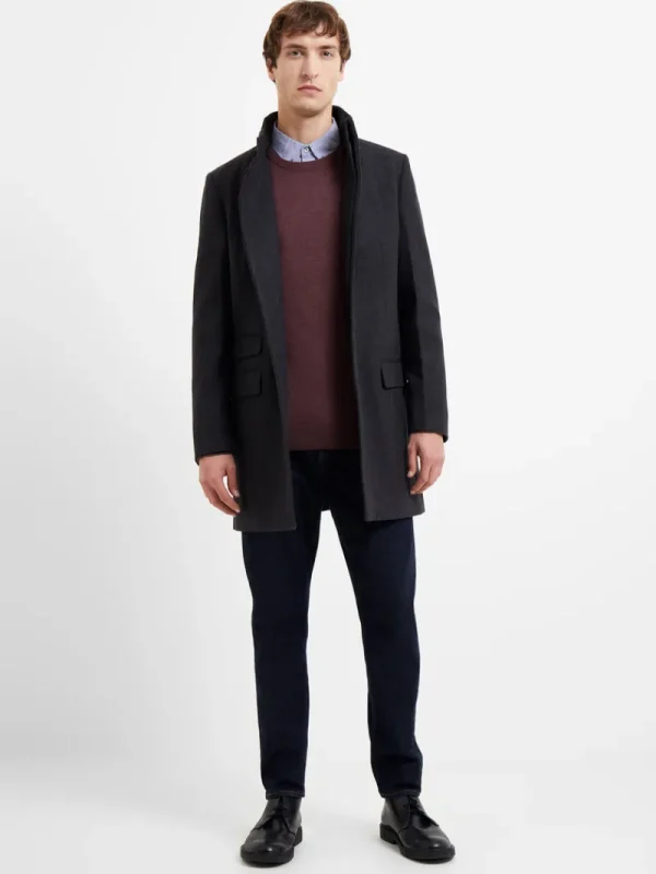 FRENCH CONNECTION Coats & Jackets<Funnel Neck Coat CharcoalMel