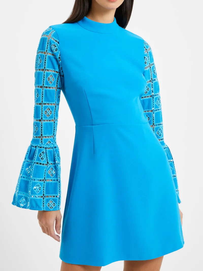 FRENCH CONNECTION Party Dresses | Wedding Guest Dresses<Garnet Velvet Lace Mini Dress BlueJewel