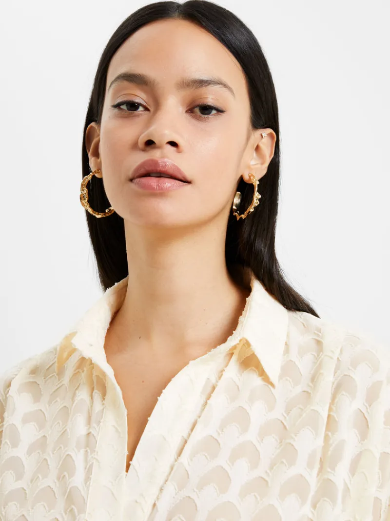 FRENCH CONNECTION Women's Shirts | Tops<Geo Burn-Out Popover Shirt ClassicCream