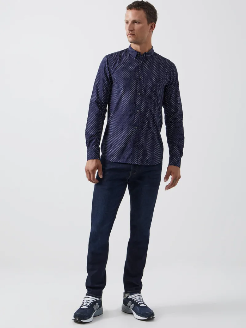 FRENCH CONNECTION Men's Shirts<Geo Dot Long Sleeve Shirt DarkNavyDot