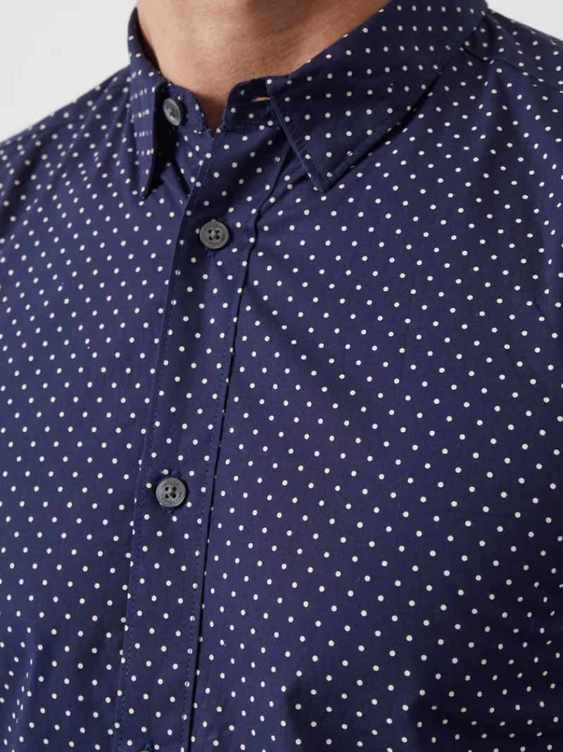 FRENCH CONNECTION Men's Shirts<Geo Dot Long Sleeve Shirt DarkNavyDot