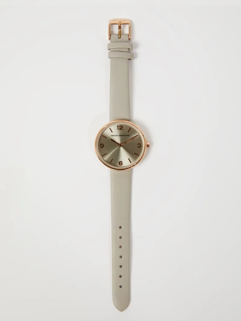 FRENCH CONNECTION Jewellery | Women's Watches< Leather Strap Watch Grey