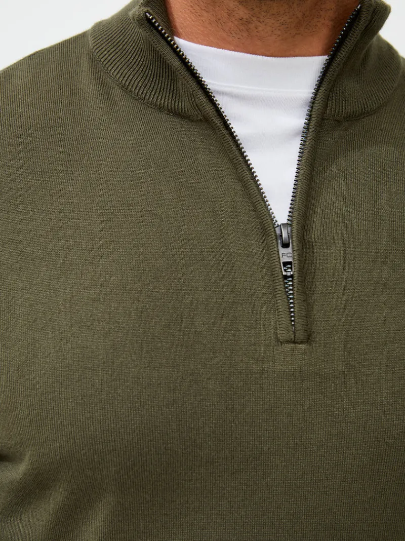 FRENCH CONNECTION Jumpers & Cardigans<Half Zip Sweatshirt IvyGreen