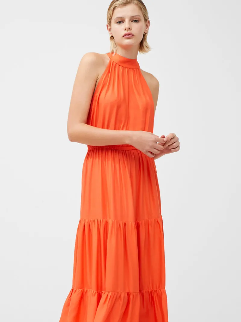 FRENCH CONNECTION Wedding Guest Dresses<Halter Viscose Tiered Maxi Dress AmberSunrise