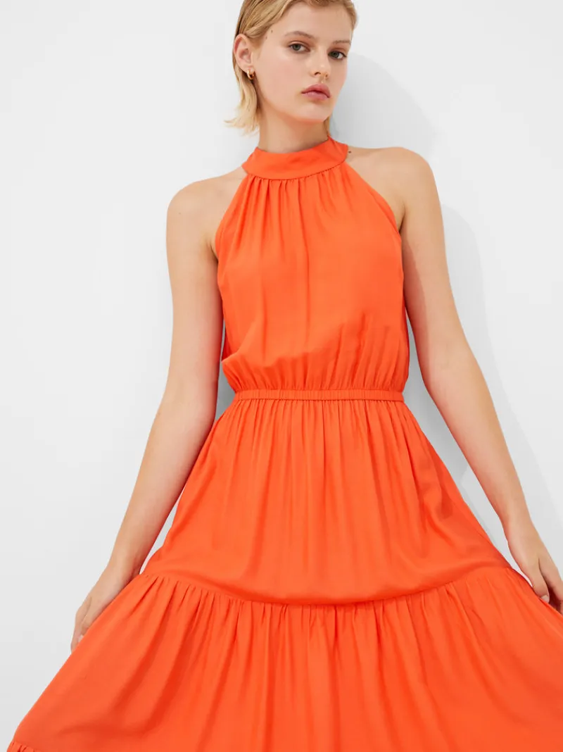 FRENCH CONNECTION Wedding Guest Dresses<Halter Viscose Tiered Maxi Dress AmberSunrise