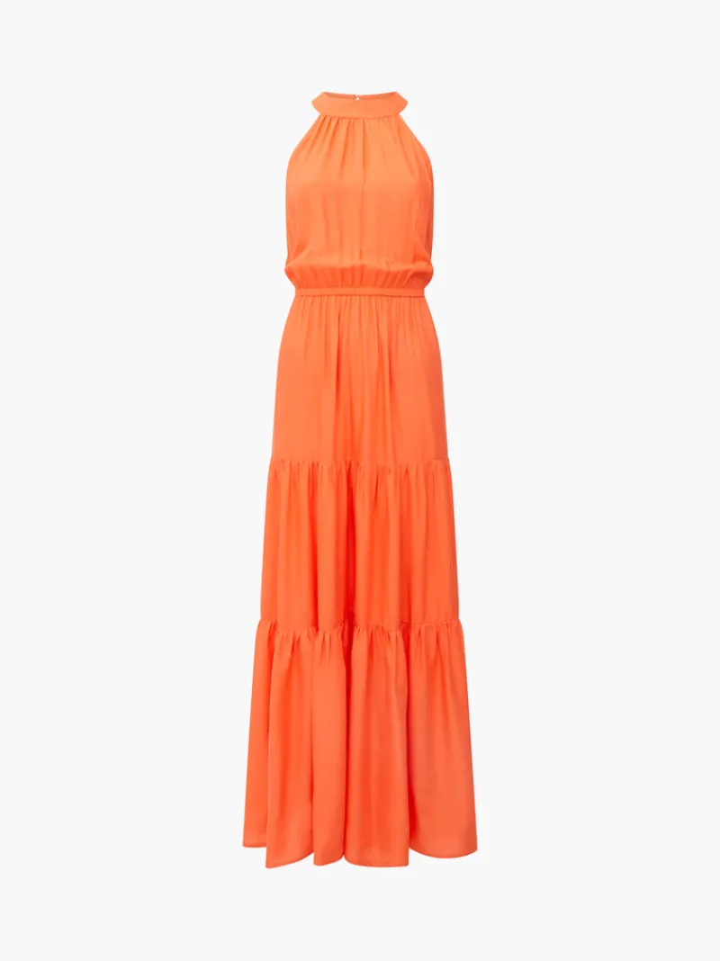 FRENCH CONNECTION Wedding Guest Dresses<Halter Viscose Tiered Maxi Dress AmberSunrise