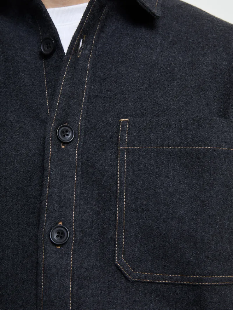 FRENCH CONNECTION Coats & Jackets<Heavy Melange Overshirt CharcoalMel