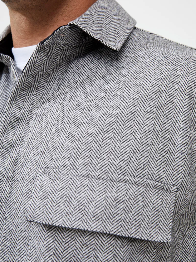 FRENCH CONNECTION Sale | Men's Shirts<Herringbone Long Sleeve Shirt LgtGrey