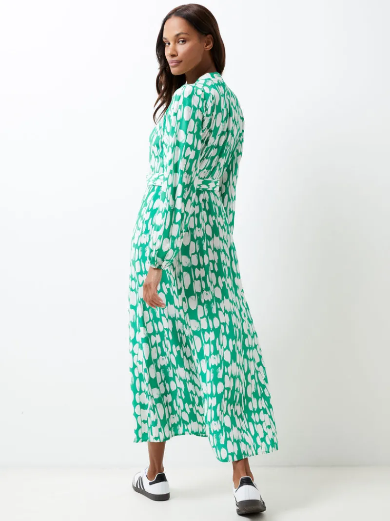 FRENCH CONNECTION Day Dresses | Wedding Guest Dresses | Midi Dresses | Dresses<Islanna Crepe Belted Dress JellyBean/White