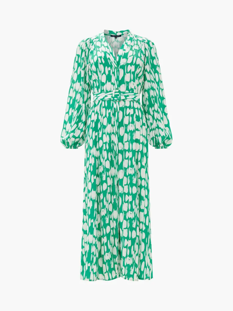 FRENCH CONNECTION Day Dresses | Wedding Guest Dresses | Midi Dresses | Dresses<Islanna Crepe Belted Dress JellyBean/White