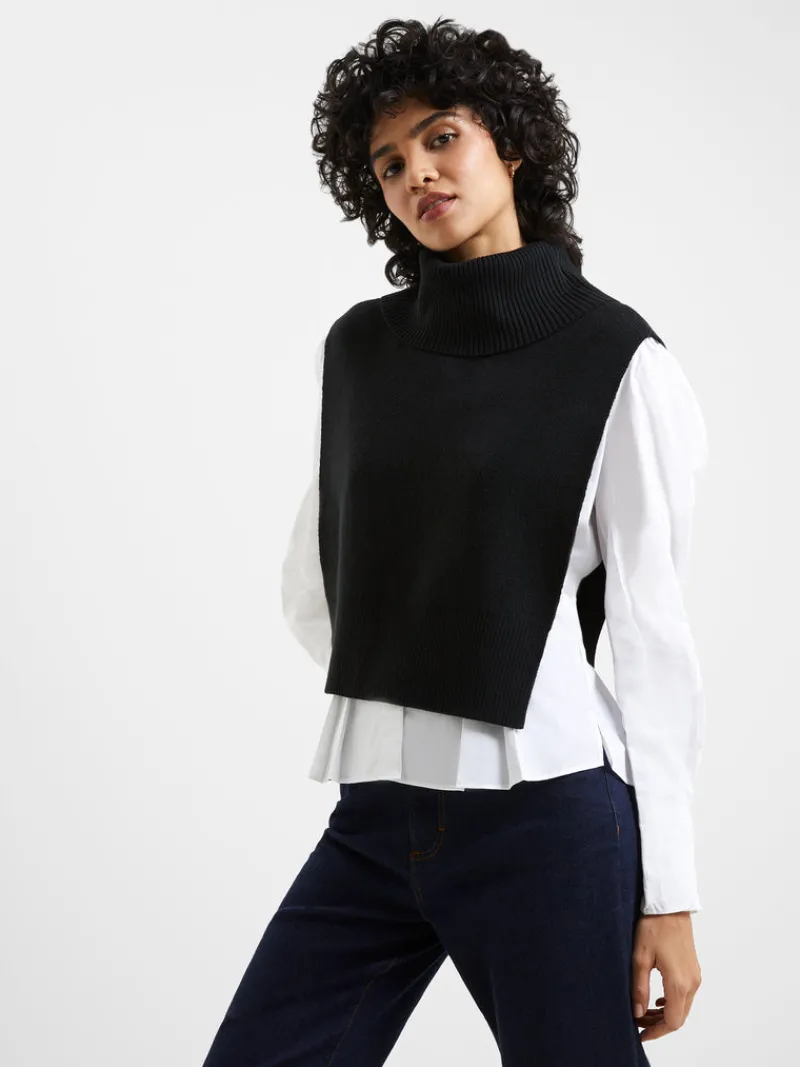 FRENCH CONNECTION Scarves<Knitted Cloak Black