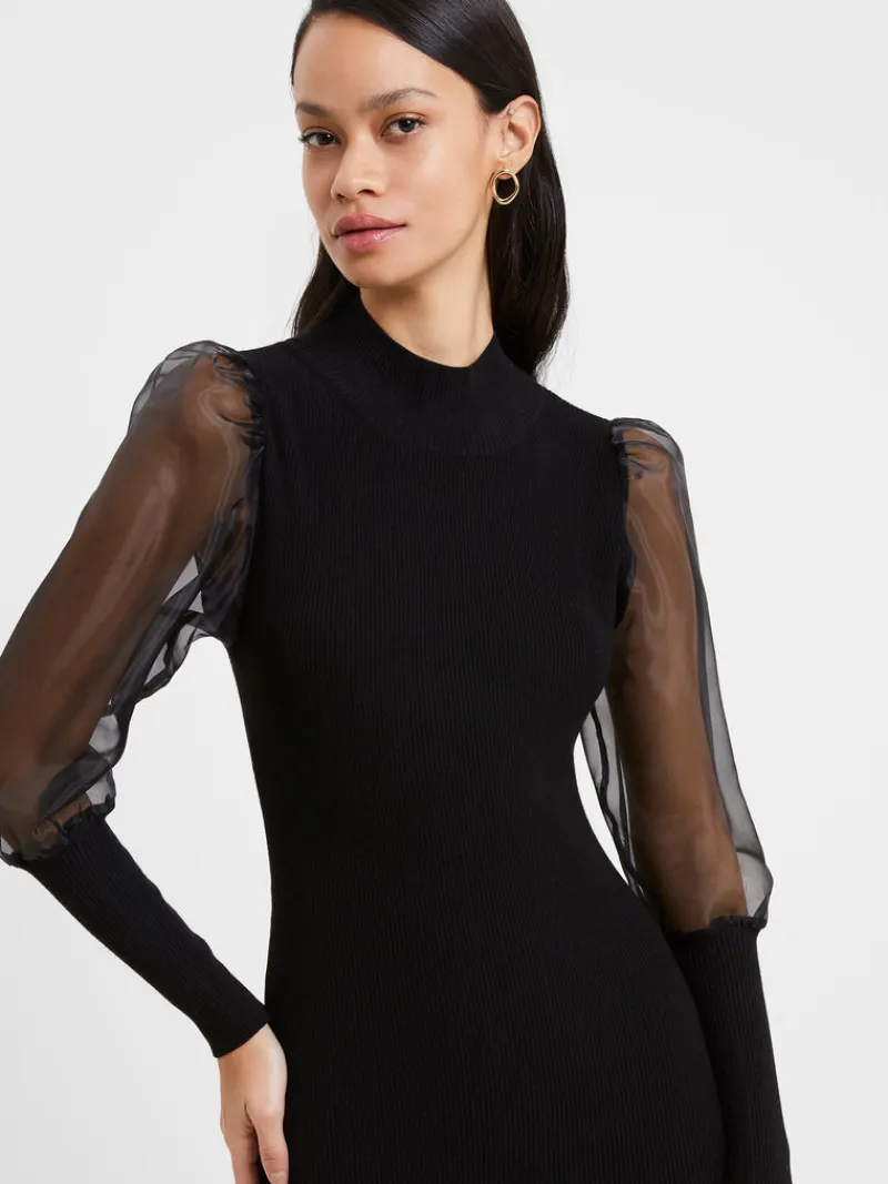 FRENCH CONNECTION Party Dresses<Krista Organza Long Sleeve Dress Blackout